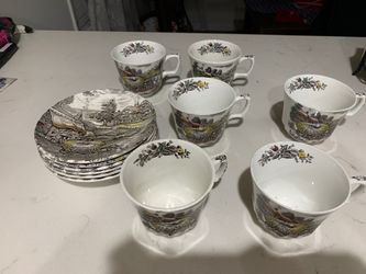 Yorkshire Cup and Saucer Ironstone Staffordshire Made in England