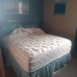 Queen Size Bed,  Box Spring, And Frame