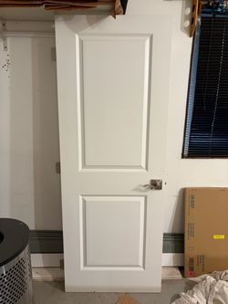 White interior door with hardware