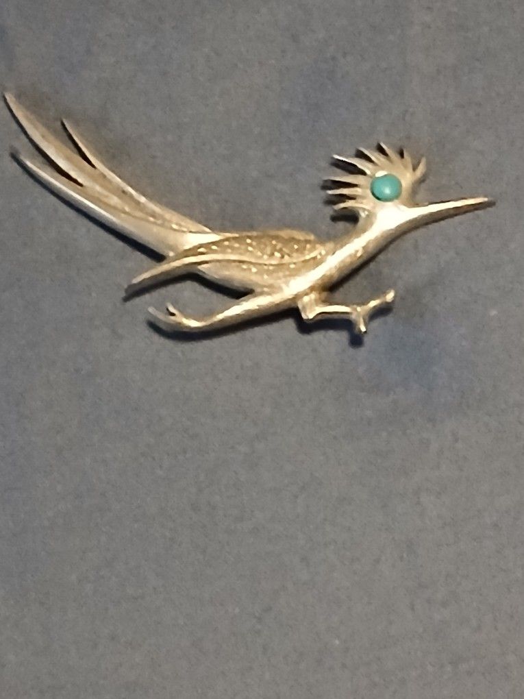 Roadrunner Brooch Signed By J.Ritter