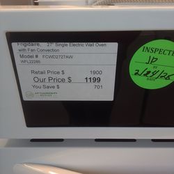 Frigidaire 27" Double electric wall oven with fan convection