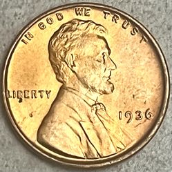 Brilliant Uncirculated!! 1936 Lincoln Wheat Cent - BU