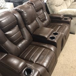 Power Theater Electric Double Reclining Couch