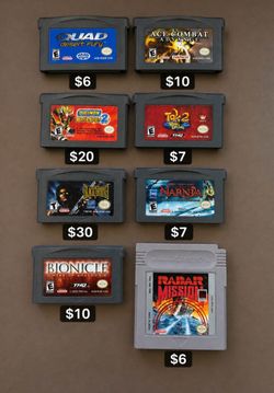 Game Boy Advance & Game Boy Cartridge Lot (7 Games)