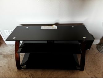 Z-line 3 in 1 black glass tv stand
