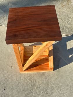 Walnut top side table