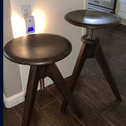 Solid Wood Bar Stools Adjustable West 
