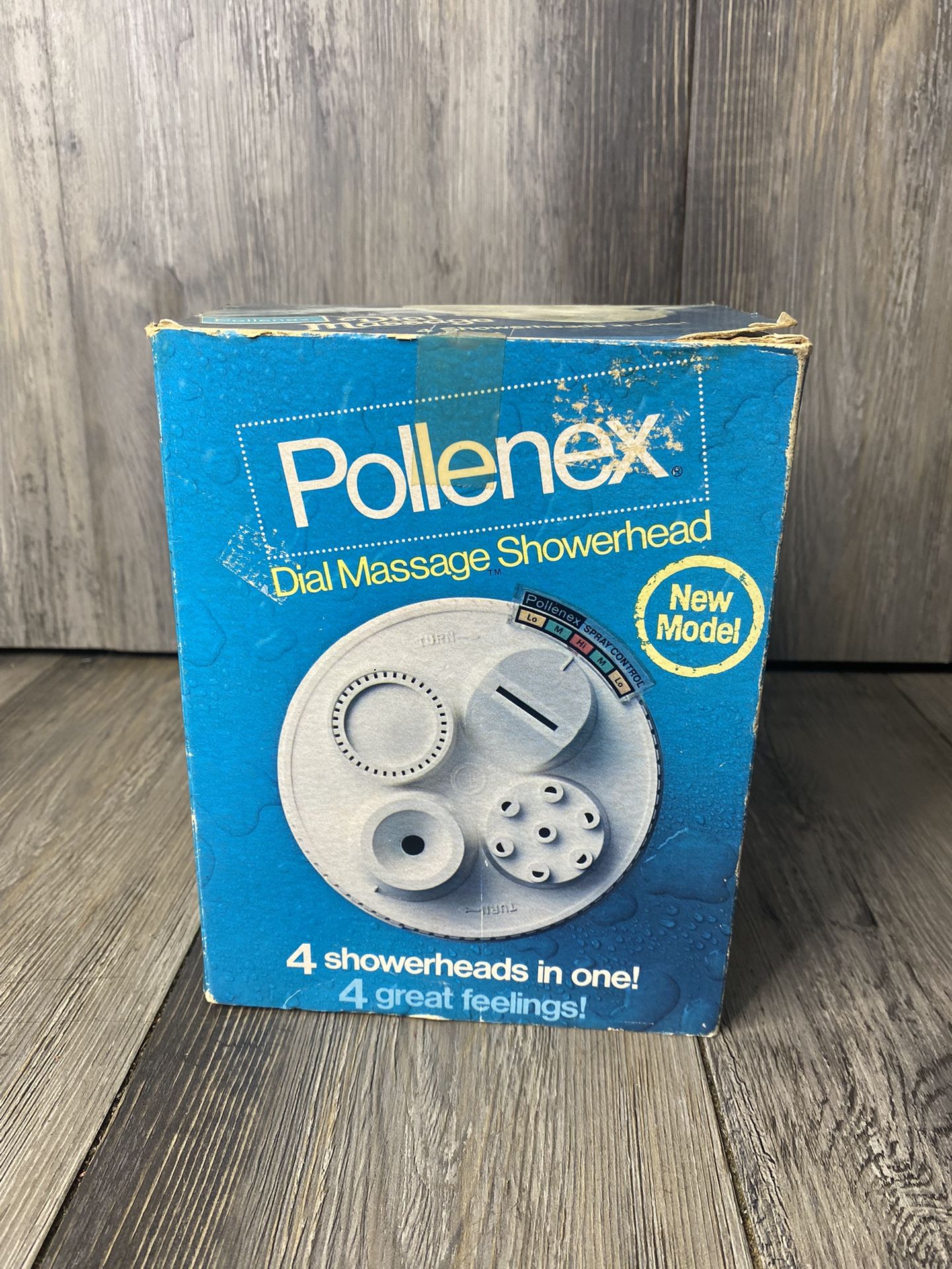 Vintage Pollenex Dial Massage Shower Head White New Old Stock