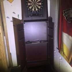 Electric Dart board and Cabinet 