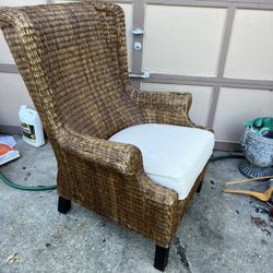 Wicker Queen Ann Chair Delivery Possible  Rattan Living Room Porch Chair