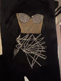 Black Sequins Rhinestone Dress New With Tags