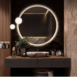 28" Round LED Bathroom Mirror