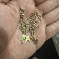 14k Colombia With Emerald Pendant
