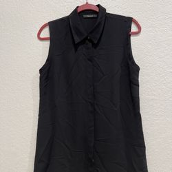 Women Black Sleeveless Shirt