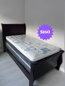 Twin size pillow top bamboo brand mattress new