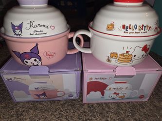 Sanrio ceramic Ramen bowl w/lids
