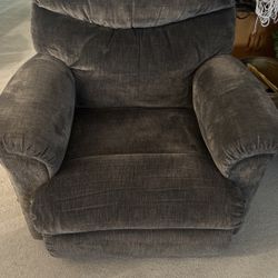 Silver Blue Soft Material Recliner
