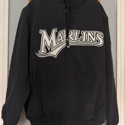 Majestic Authentic Certified Therma Base Miami Marlins Vintage Jacket Size L