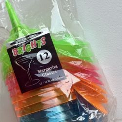 Party Essentials Brights Neon Margarita Glasses.  12pk   12oz