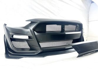 Front Bumper Kit Replacement For Ford Mustang 2018-2023 Unpainted GT500 Style Conversion 