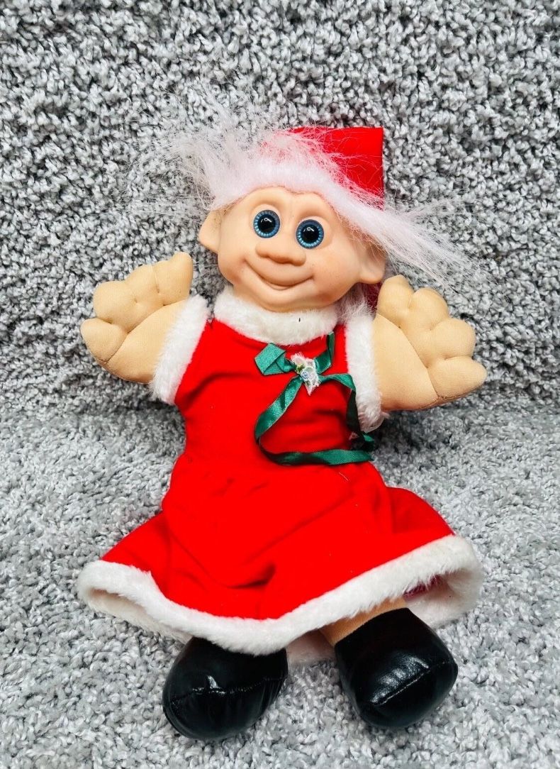 Troll Fairy Tale Red Christmas Mrs Claus 1992 Plush Toy Doll