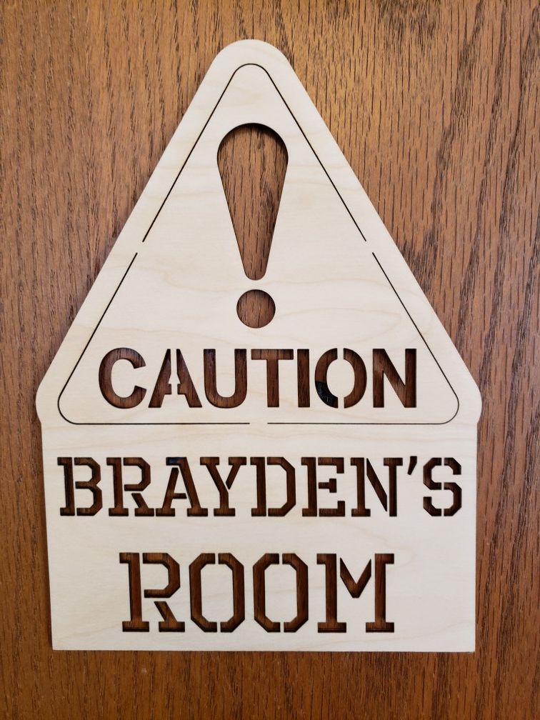 Personalized wood kids bedroom door sign