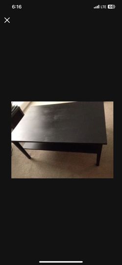 Black wood coffee table With Storage Shelf 46.5x31x21.5