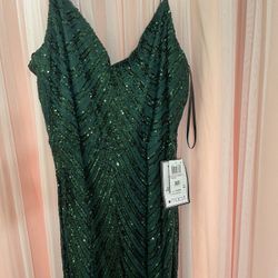 Gorgeous Green Dress With Sequin Details 