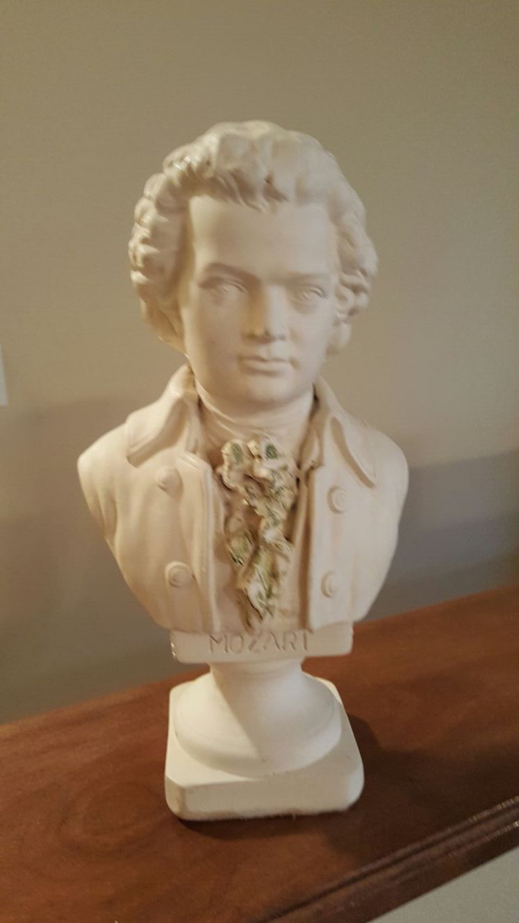 Wolfgang Amadeus Mozart Plaster Bust Statue Music