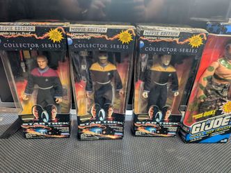 3 90s 9 inch  Star Trek and 1 GI Joe tall