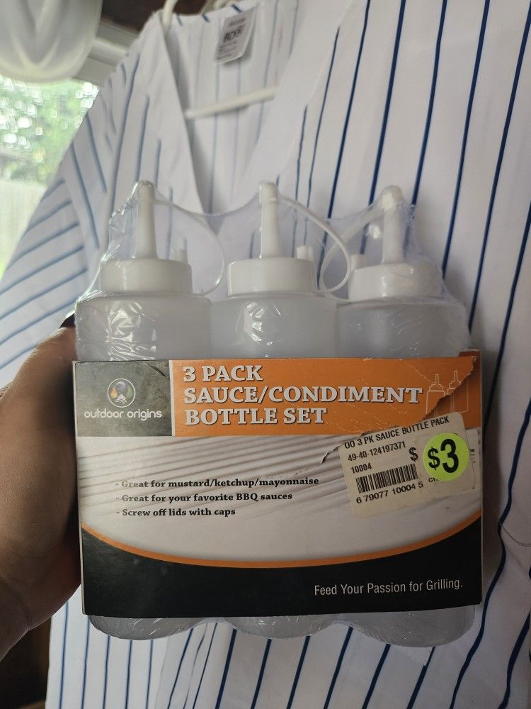 3 Pack Sauce/Condiment Bottle Set