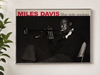 Miles Davis, “Blue Note Sessions” Vintage Framed Poster!