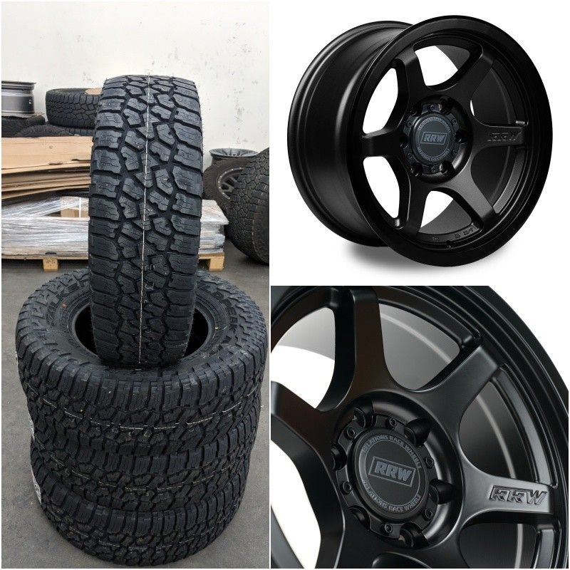 RRW RR2S 6x139 17x8.5 Matte Black Wheels + Tires Package 4runner