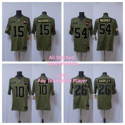 Salute to Service football jerseys allen Mahomes warner barkley