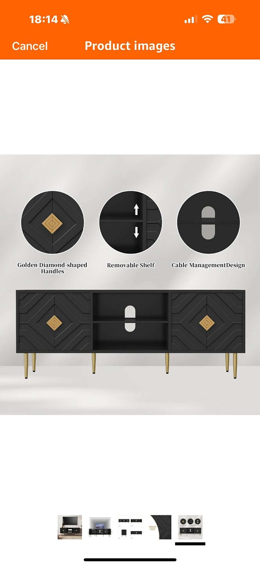 New in box HLR 63''Modern Black TV Stand for 65/70/75 inch TV, Entertainment Center with Storage Cabinet, Mid CenturyTV Console,Embossed Pattern TV St