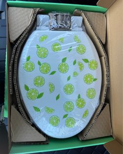 Lime Print Toilet Seat