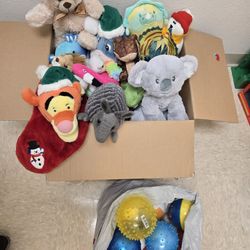 Box Of Stuff Animals And Balls
