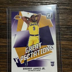 Bronny James RC Great xpectations Card 