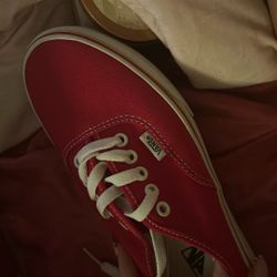 Red vans never worn size 10 in womans