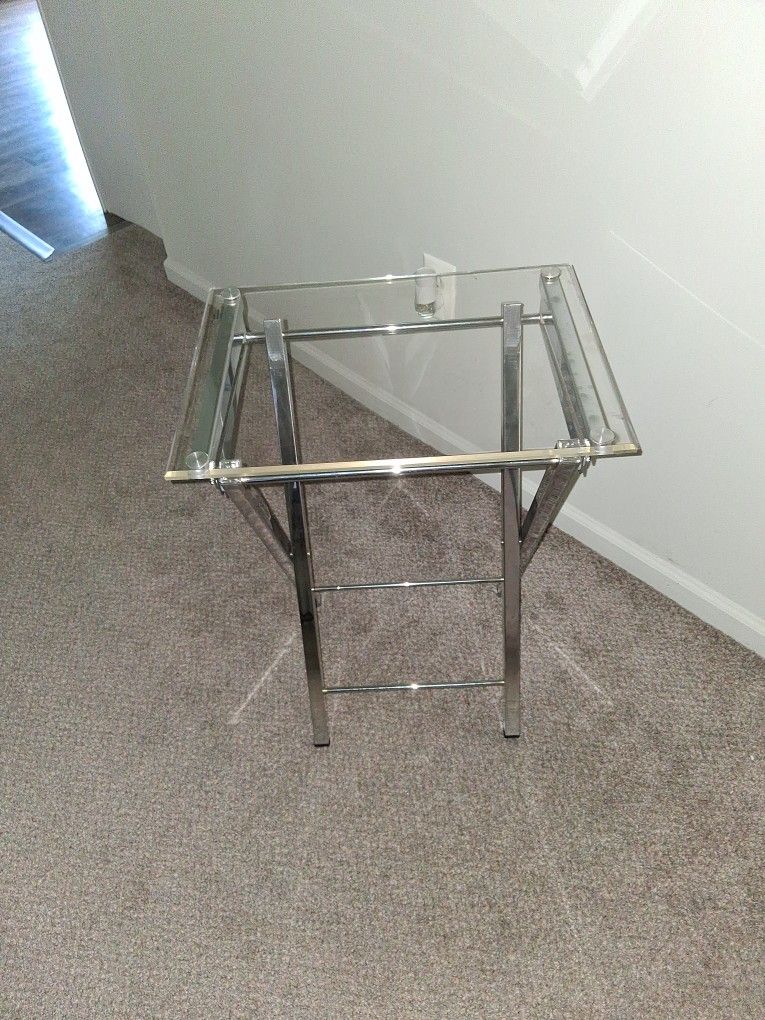 Modern Chrome Side Table
