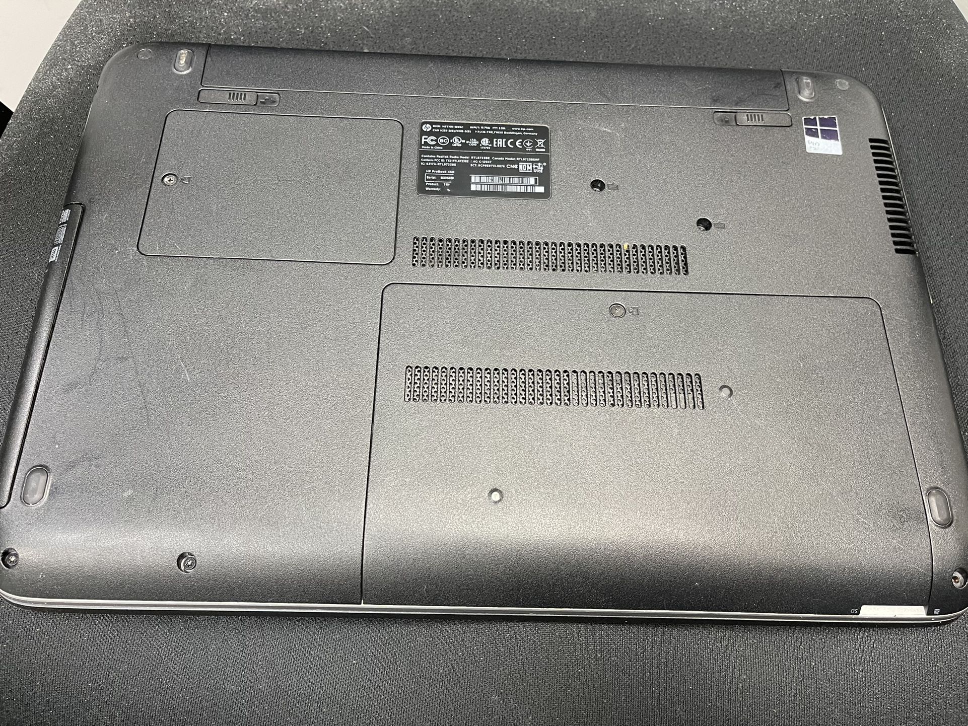 15” Hp ProBook 450 G3 Win10Pro 8gb RAM 250gb SSD