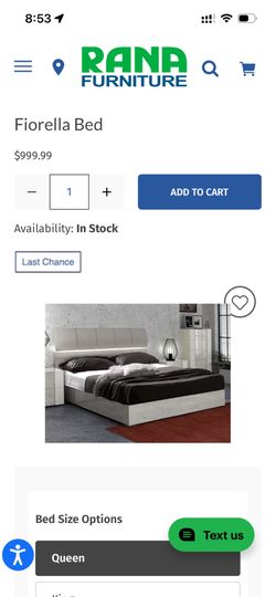 Queen Size Fiorella Bed Frame with LED Headboard + FREE Mattress – Made in Italy