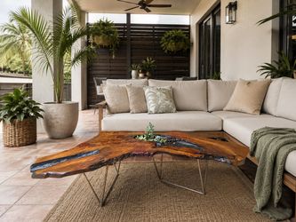Live Edge Wood Slab Coffee Table