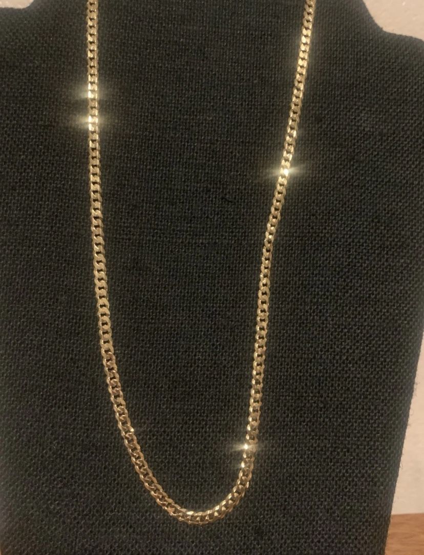 Gold Plated 925 Sterling Silver Curb 4.7mm Chain 22in. Long