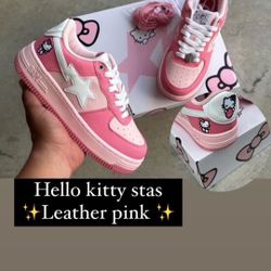 Hello Kitty Bape Leather Pink