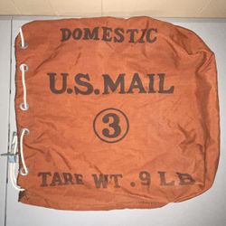 Vintage US Postal Domestic Canvas Courier Bag Sack #3 w/Metal Lock USPS