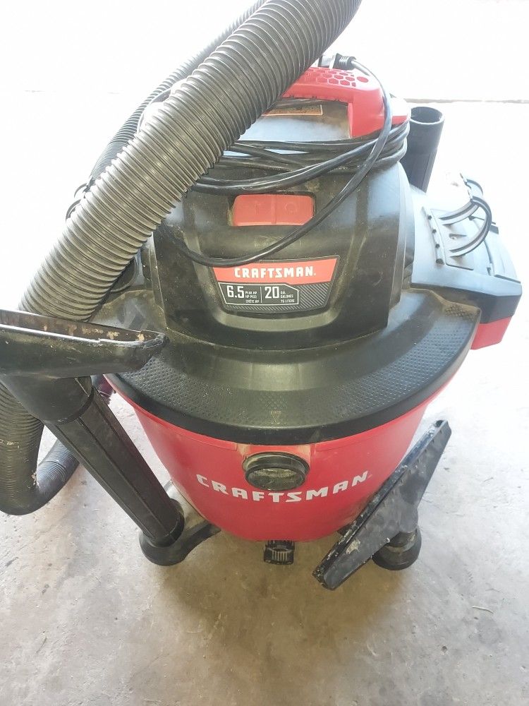 Shop Vac Wet Dry 20 Gallons Craftsman Make With Hose Assembly Wand Assembly Filter Complete Set Of Attachments  Commercial Contractors 6.5 Peak Heavy 