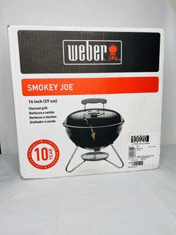 Weber 10020 Smokey Joe 14 in Portable Grill Tailgate Camping Black Silver Series