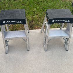 2- Aluiminum LOUISVILLE 2 Ft Ladders . 375 Lb Rated 