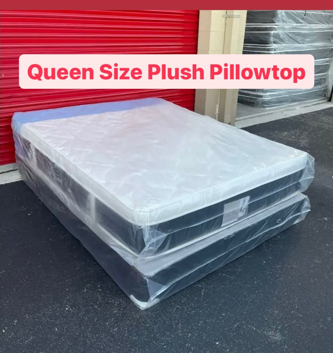 NEW Mattress Queen Size Plush Pillowtop With Box Spring // Offer 🚚
